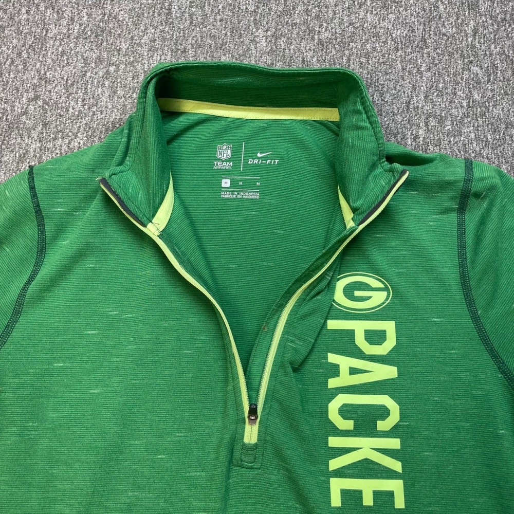 Green Bay Packers Nike Dri Fit 1/4 Zip Pullover Men's M NFL Team Apparel‎ 843266